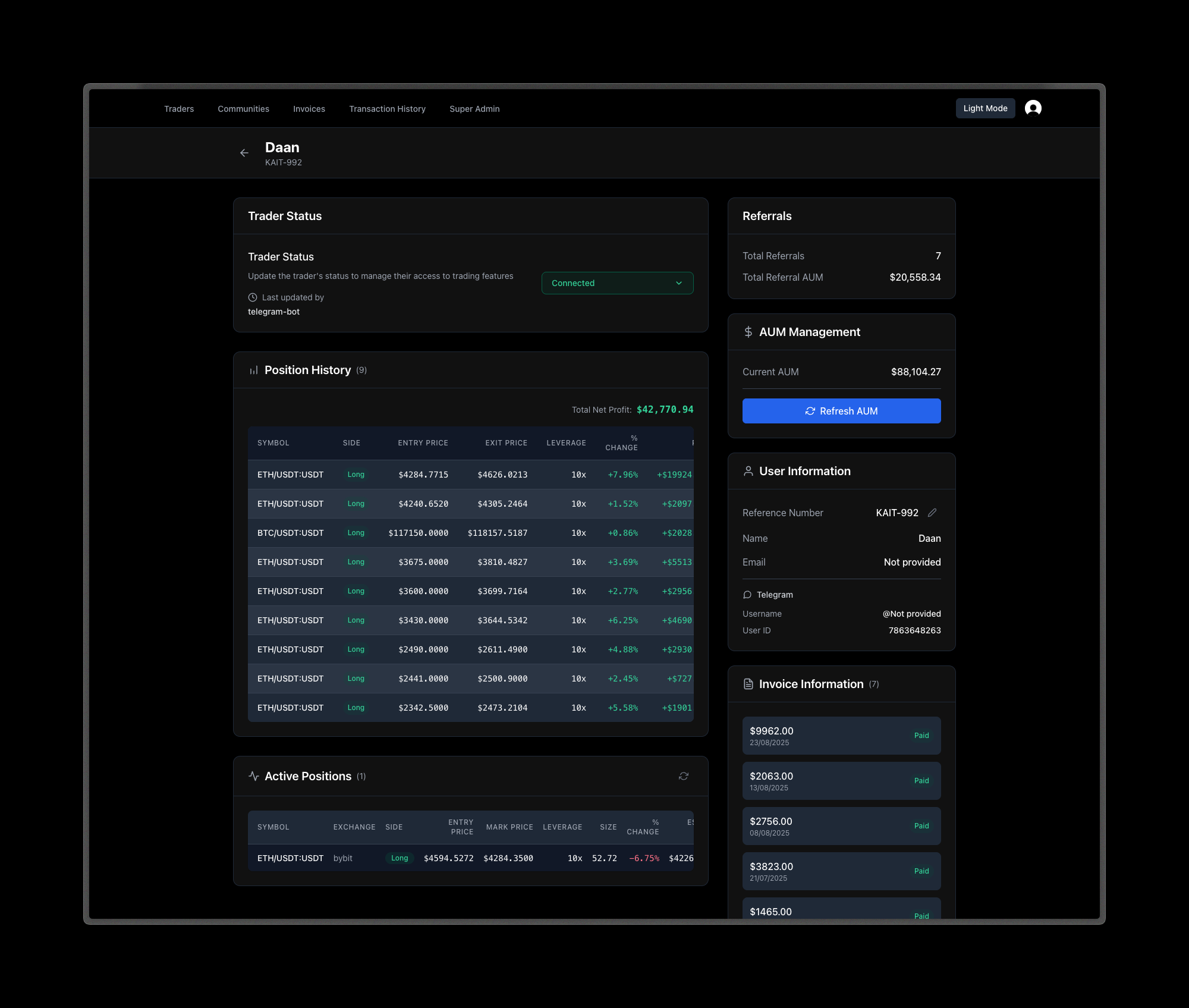 Pooled Trading Interface